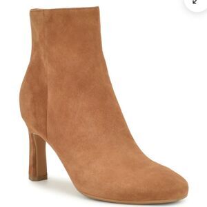 New Nine West NANCE 9X9 Ankle Boot high heel Tan 101, brown suede caramel size 8